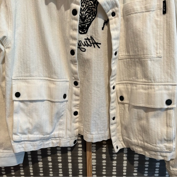 Atwyld White Denim Jacket Size Medium - Picture 4 of 10